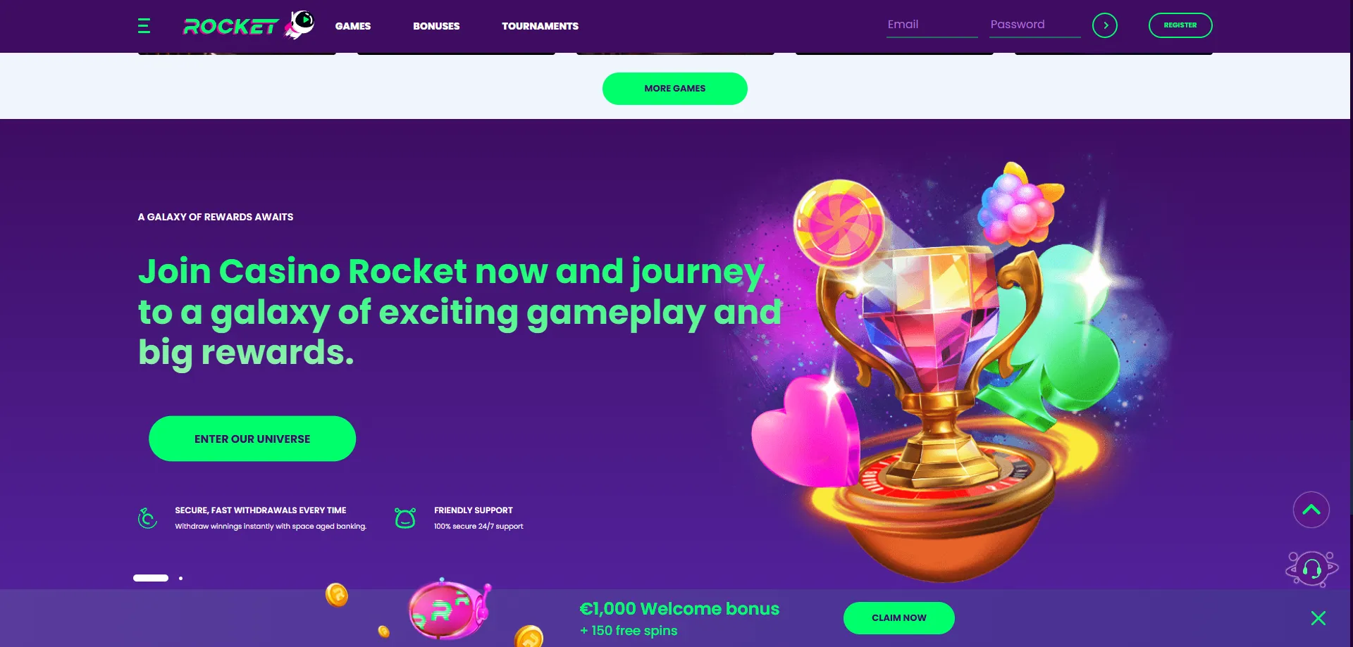 Casino Rocket mobile app — play pokies on smartphones and tablets