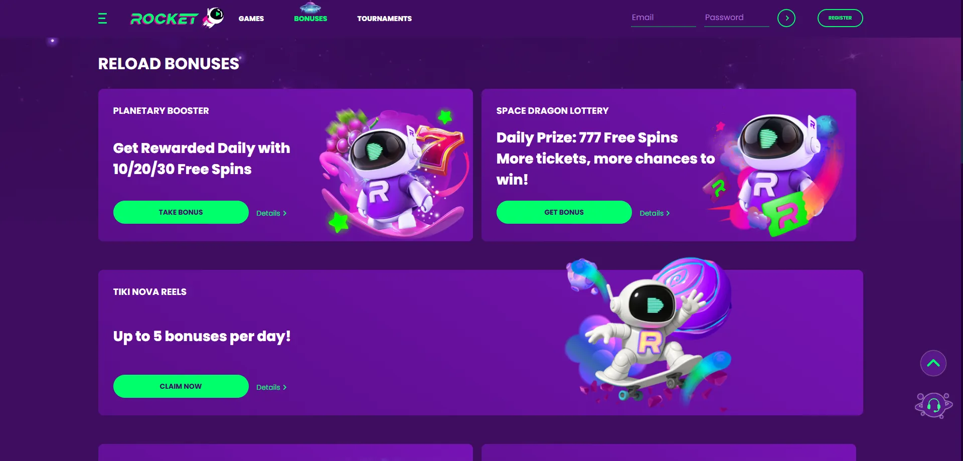 Casino Rocket welcome bonus — 100% match deposit offer for AU players